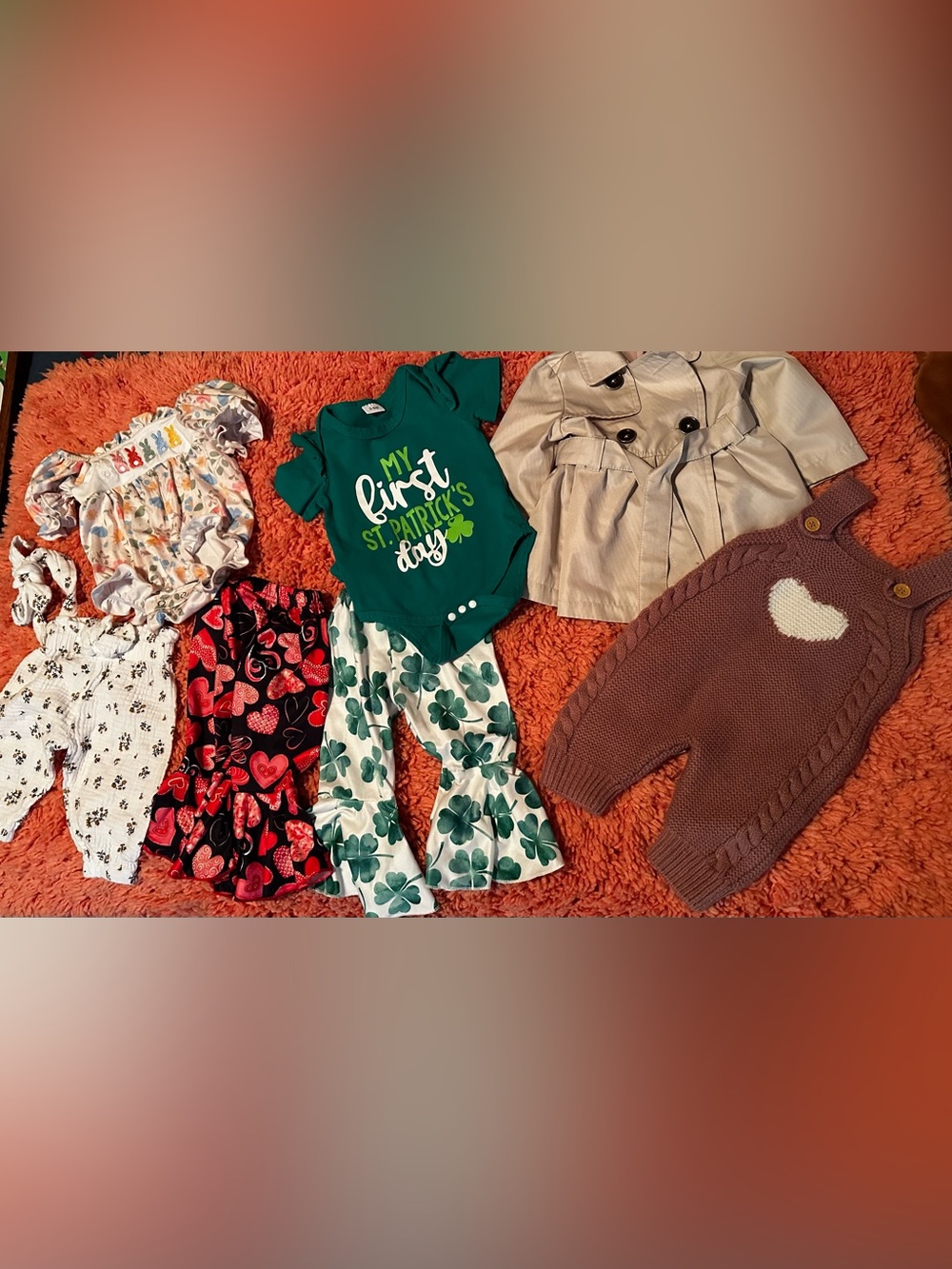 Baby Girls Outfit Bundle with Green St. Patrick's Onesie, 3-6 months